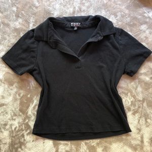 Thrifted Supper cute black pollo crop top!